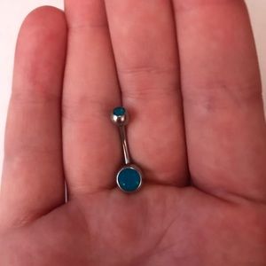 Blue opal belly ring